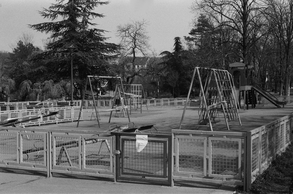 Empty playground in 'Slavujev potok' park